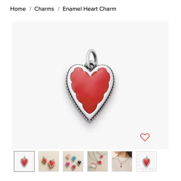 James Avery Enamel Heart Charm Red - Picture 2 of 3